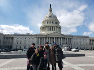 UD Energy and Environmental Policy Graduate Student Kelly Jacobs (second from right) advocates for Delaware River clean water legislation at Congress (Mar 6, 2019)